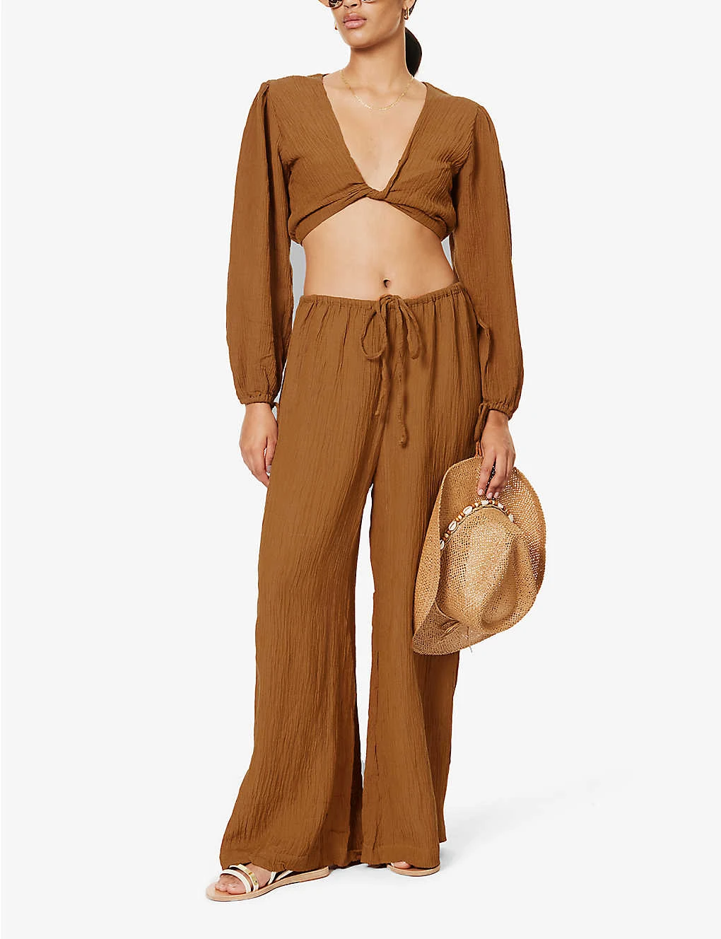 Faithfull The Brand Rupina Wide-leg High-rise Linen-blend Trousers 2 Faithfull The Brand Rupina Wide-leg High-rise Linen-blend Trousers - Image 2