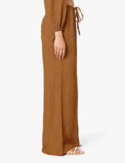 Faithfull The Brand Rupina Wide-leg High-rise Linen-blend Trousers 7 Faithfull The Brand Rupina Wide-leg High-rise Linen-blend Trousers -Reis Clothing Shop R04199681 CARAMEL ALT02