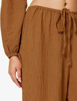 Faithfull The Brand Rupina Wide-leg High-rise Linen-blend Trousers 9 Faithfull The Brand Rupina Wide-leg High-rise Linen-blend Trousers -Reis Clothing Shop R04199681 CARAMEL ALT04