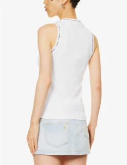 Daily Paper Erib Logo-print Stretch-cotton Top -Reis Clothing Shop R04200789 WHITE ALT03