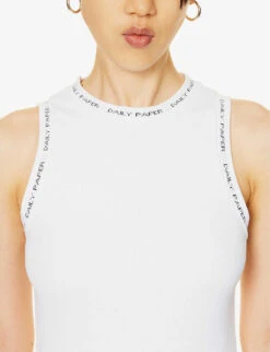 Daily Paper Erib Logo-print Stretch-cotton Top -Reis Clothing Shop R04200789 WHITE ALT04