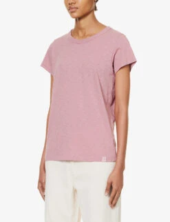 Rag & Bone The Slub Exposed-seams Organic-cotton T-shirt -Reis Clothing Shop R04201897 ROSE ALT02