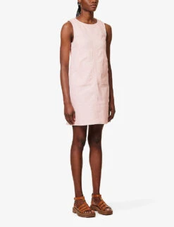 Soeur Mitsouko A-line Stretch-organic Denim Mini Dress -Reis Clothing Shop R04202848 PINK ALT02