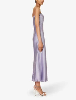 Joana Strapless Silk Midi Dress -Reis Clothing Shop R04203303 AURA ALT02