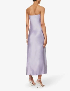 Joana Strapless Silk Midi Dress -Reis Clothing Shop R04203303 AURA ALT03