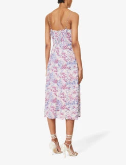 Juliette Sweetheart-neck Floral-print Woven Dress -Reis Clothing Shop R04203304 MORNINGDEW ALT03