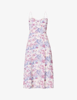 Juliette Sweetheart-neck Floral-print Woven Dress