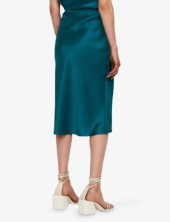 Joseph Isaak Slim-fit Silk Midi Skirt -Reis Clothing Shop R04203741 DARKTEAL ALT02