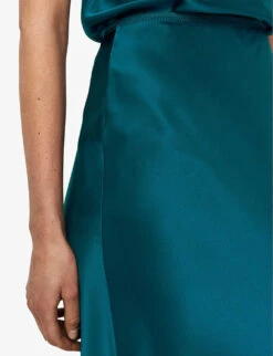 Joseph Isaak Slim-fit Silk Midi Skirt -Reis Clothing Shop R04203741 DARKTEAL ALT04