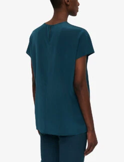 Joseph Broca Gathered Silk Blouse -Reis Clothing Shop R04203807 DARKTEAL ALT03