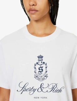 Vendôme Brand-print Regular-fit Cotton-jersey T-shirt -Reis Clothing Shop R04205116 WHITENAVY ALT04