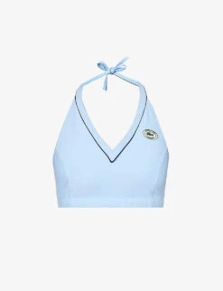 Lacoste X Sporty & Rich Halterneck Stretch-woven Top