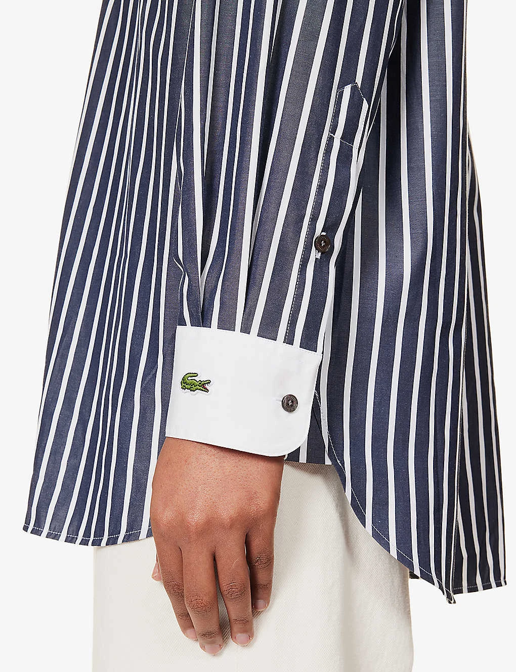 Lacoste X Sporty & Rich Striped Cotton-poplin Shirt 6 Lacoste X Sporty & Rich Striped Cotton-poplin Shirt - Image 6