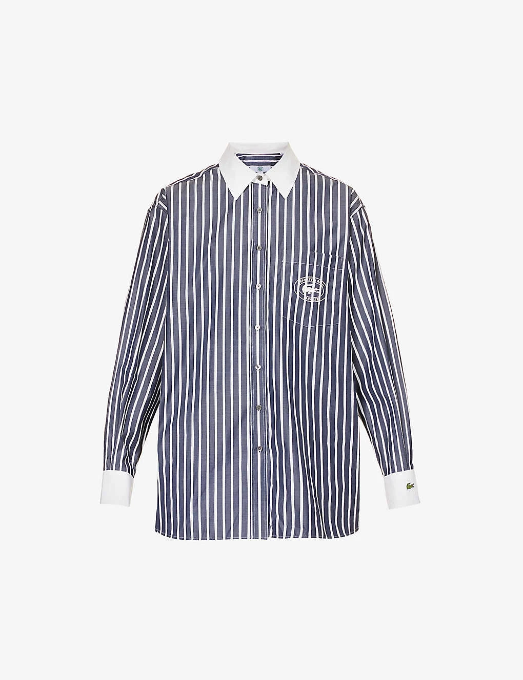 Lacoste X Sporty & Rich Striped Cotton-poplin Shirt 1 Lacoste X Sporty & Rich Striped Cotton-poplin Shirt