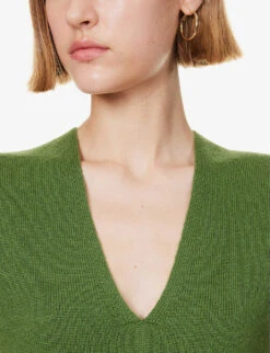 ME AND EM V-neck Relaxed-fit Wool-blend Vest -Reis Clothing Shop R04205689 GREEN ALT04