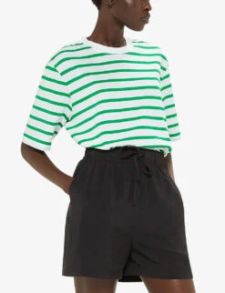 Whistles Stripe-pattern Short-sleeve Cotton T-shirt -Reis Clothing Shop R04208553 MULTICOLOURED ALT04