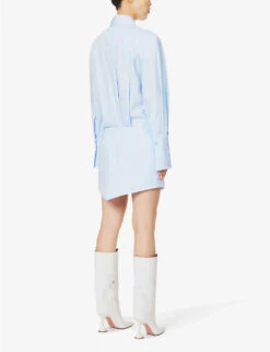 Silvye Dropped-waist Cotton Mini Dress -Reis Clothing Shop R04214330 DUSTYBLUE ALT03