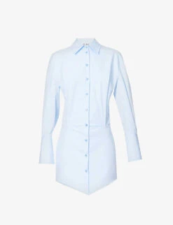 Silvye Dropped-waist Cotton Mini Dress